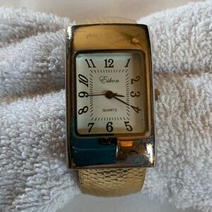 Working EIKON Hinged Cuff Bracelet Style Watch with Brand New Battery!